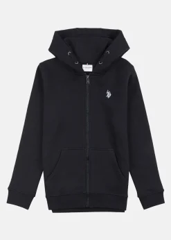 New US Polo Kids DHM BB ZIP HOODIE Black Bright White