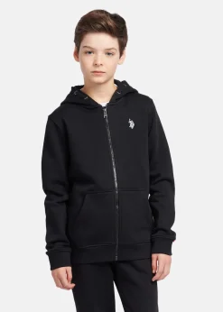 New US Polo Kids DHM BB ZIP HOODIE Black Bright White