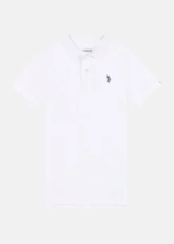 Clearance US Polo Kids DHM PIQUE POLO White / Dark Sapphire Navy DHM