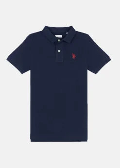 Online US Polo Kids DHM PIQUE POLO Dark Sapphire Navy / Haute Red DHM