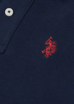 Online US Polo Kids DHM PIQUE POLO Dark Sapphire Navy / Haute Red DHM