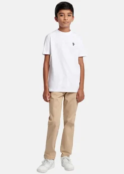 Discount US Polo Kids DHM TSHIRT White / Dark Sapphire Navy DHM