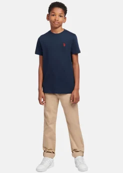 Best US Polo Kids DHM TSHIRT Dark Sapphire Navy / Haute Red DHM