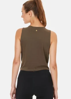 Clearance Athlecia Diamy W Cropped Tank Top Major Brown