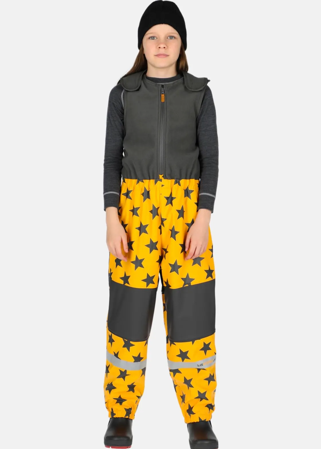 Sale Swedemount Drop Fleece Rain Set JR Mustard Yellow/Charcoal