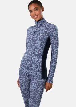 Kari Traa EDITH HALF ZIP DUSTY MIDTONE BLUE