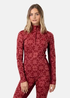 Discount Kari Traa EDITH HALF ZIP BURGUNDY RED