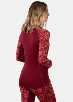 New Kari Traa EDITH LONG SLEEVE BURGUNDY RED
