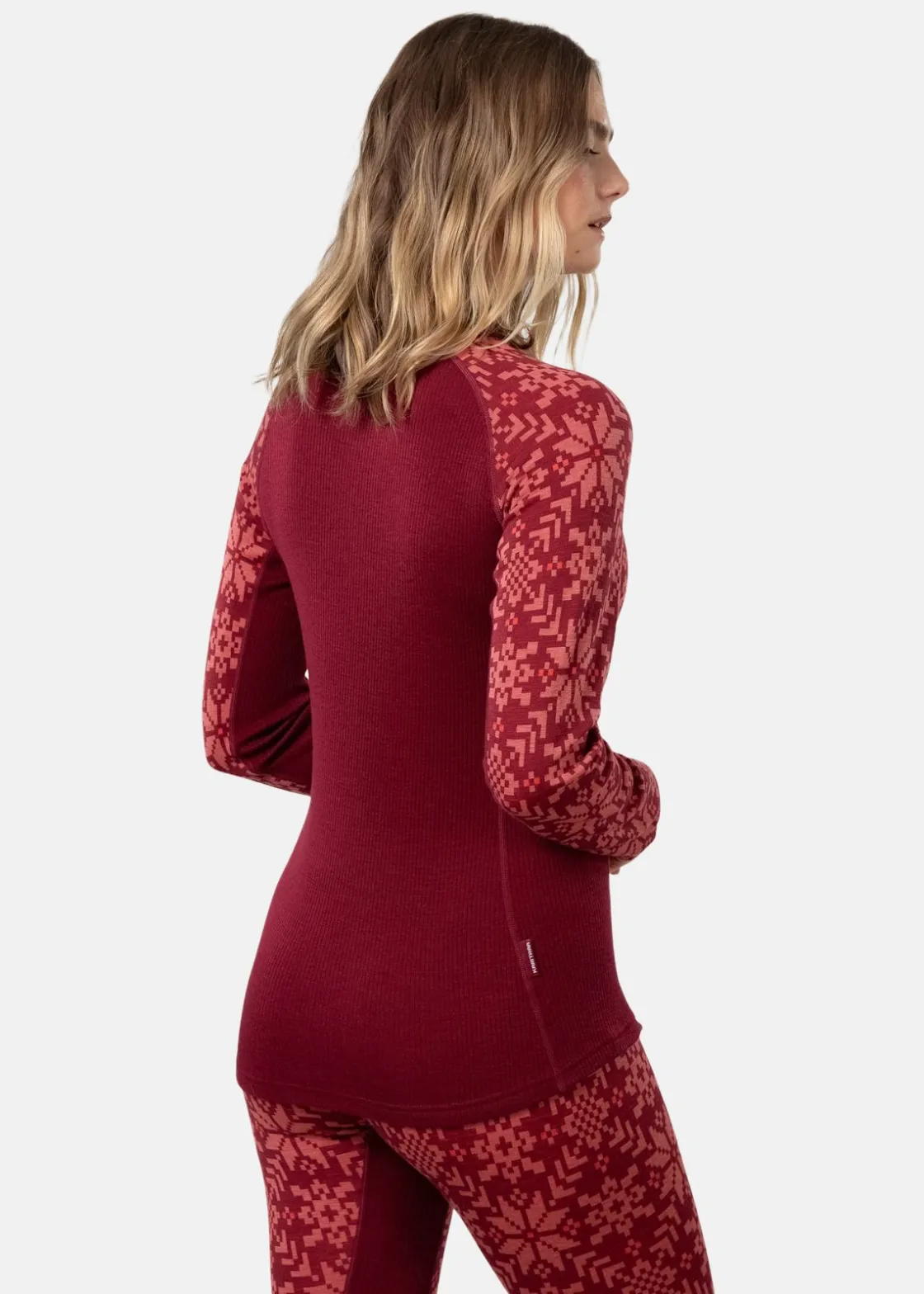 New Kari Traa EDITH LONG SLEEVE BURGUNDY RED
