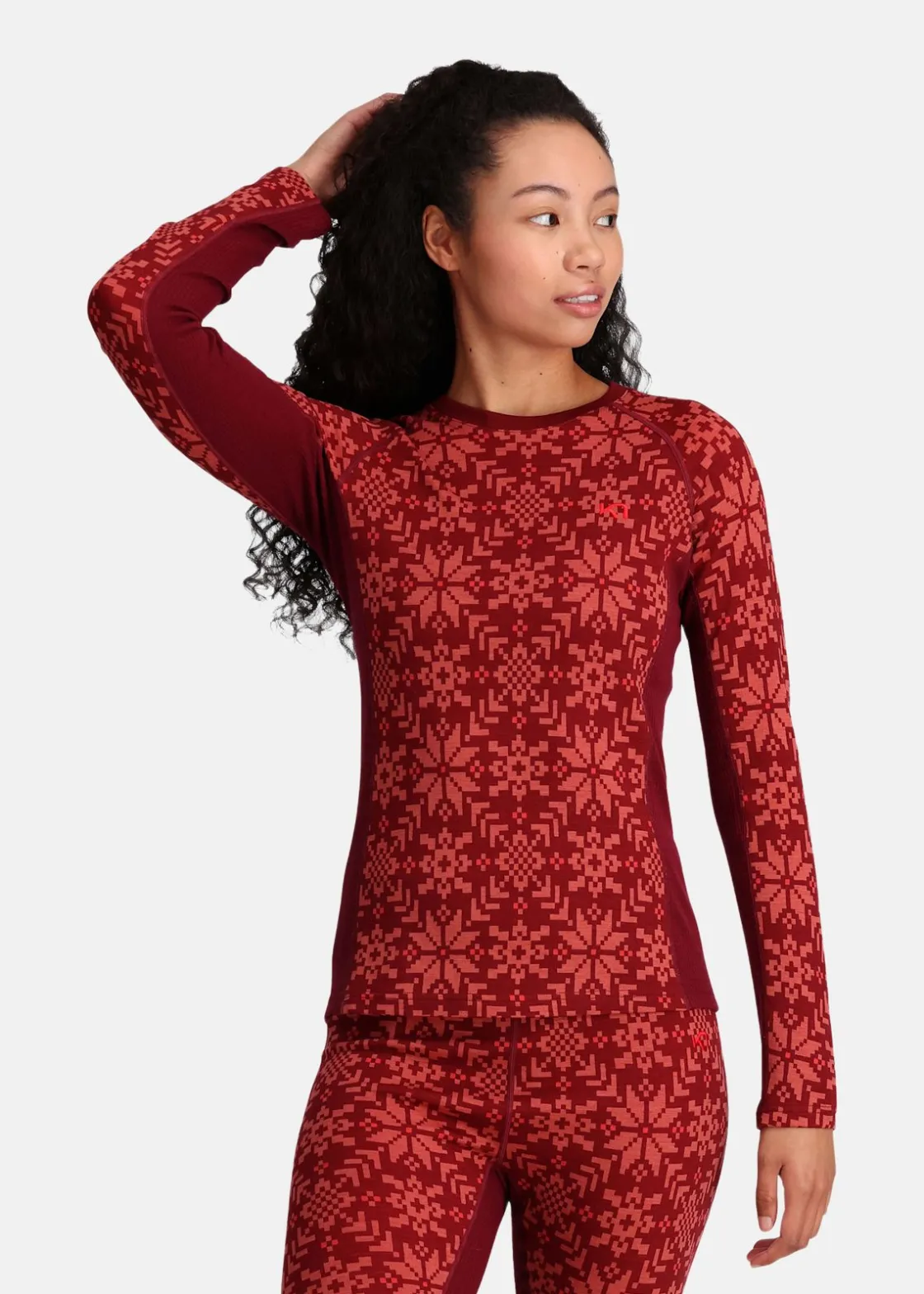 New Kari Traa EDITH LONG SLEEVE BURGUNDY RED