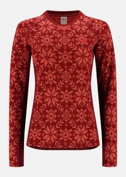 New Kari Traa EDITH LONG SLEEVE BURGUNDY RED