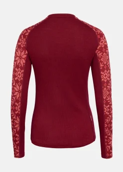 New Kari Traa EDITH LONG SLEEVE BURGUNDY RED