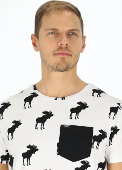 New Swedemount Elk Tee White/Black