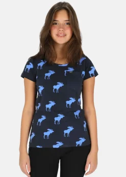 Hot Swedemount Elk Tee W Navy/Blue