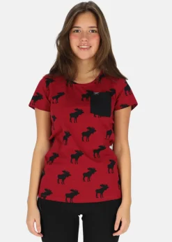 Clearance Swedemount Elk Tee W Burgundy/Black