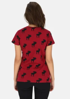 Clearance Swedemount Elk Tee W Burgundy/Black