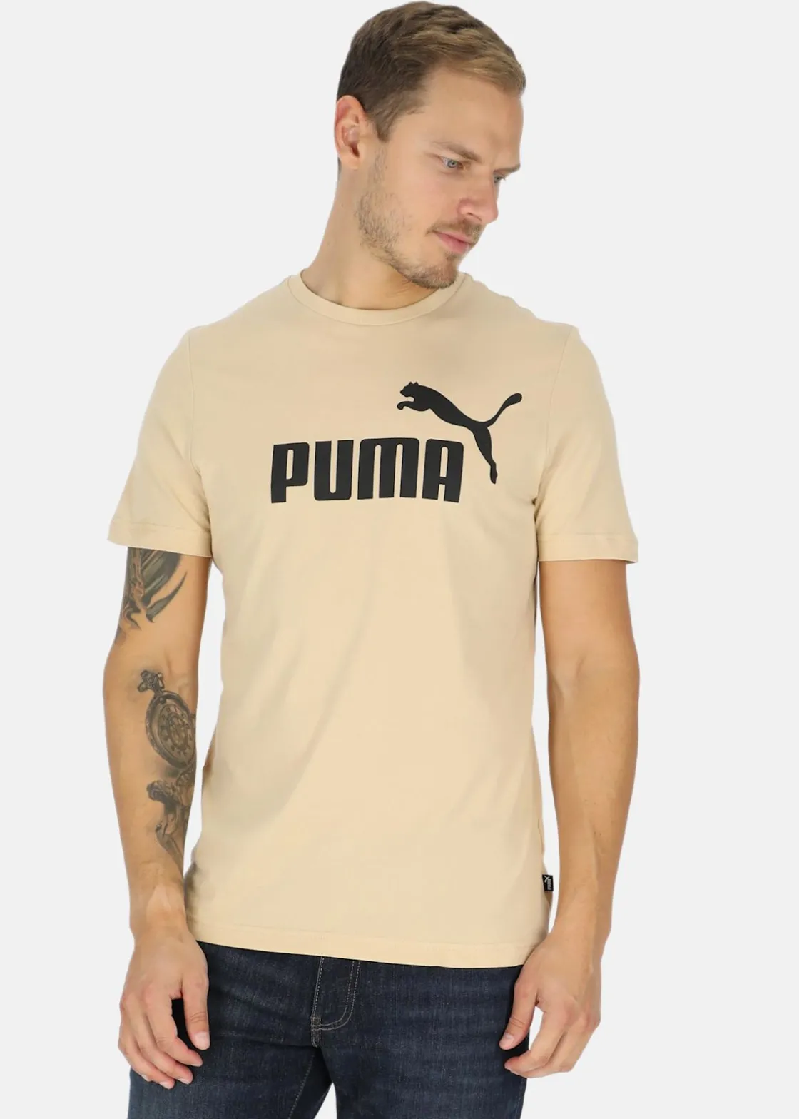 Clearance Puma ESS Logo Tee (s) Light Sand