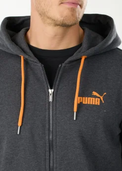 Best Puma ESS Rebel FZ Hoodie FL Dark Gray Heather