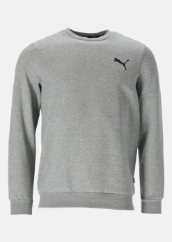 Online Puma ESS Small Logo Crew FL Medium Gray Heather-Cat