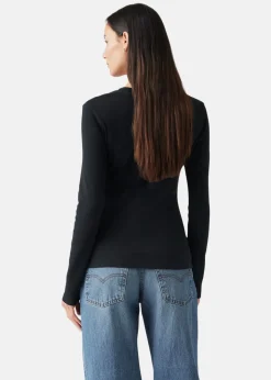 New LEVI'S® ESSENTIAL HM LS TEE WHITE + ANTHRACITE