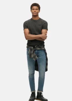 Clearance Superdry ESSENTIAL LOGO EMB TEE Raven Black Marl