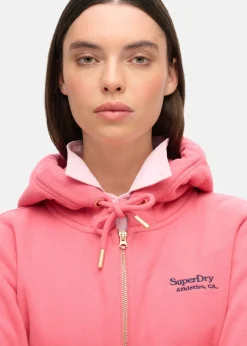 Best Superdry Essential Logo Zip Hoodie Camping Pink