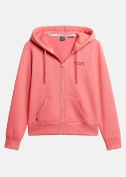 Best Superdry Essential Logo Zip Hoodie Camping Pink