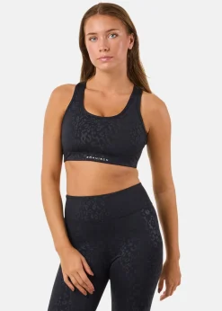 Online Röhnisch Flattering Mesh Sportsbra Leo Emboss Black