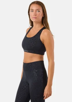Online Röhnisch Flattering Mesh Sportsbra Leo Emboss Black