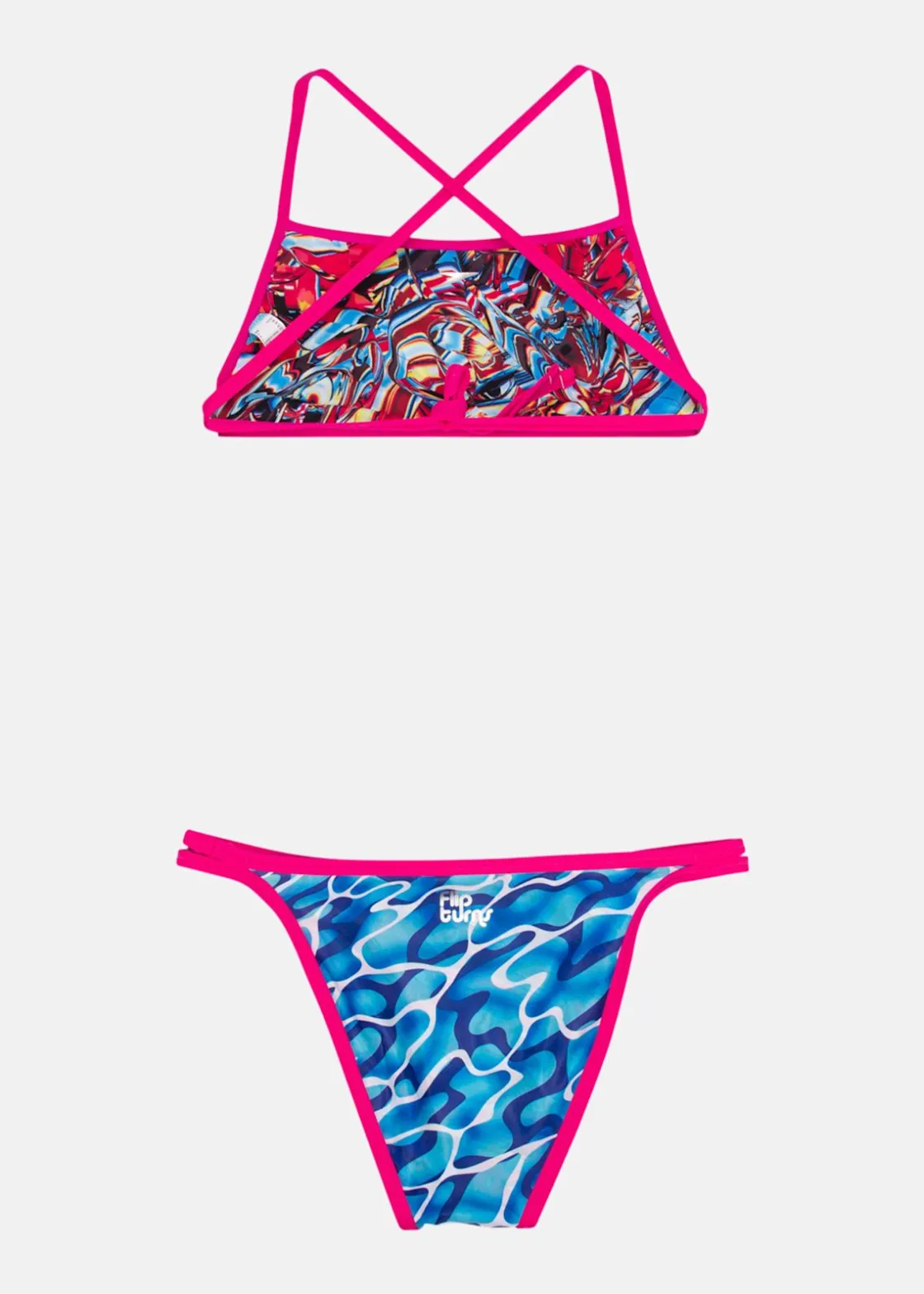 New Speedo FLIP R 2 PCS TF OU/TU 30(26") PINK/TURQUISE