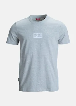 Hot Huski Wear Flock Print Tee Light Grey Melange