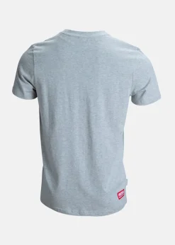 Hot Huski Wear Flock Print Tee Light Grey Melange