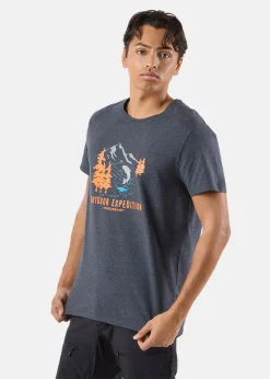 Clearance Swedemount Forest Tee Navymelange Salmon