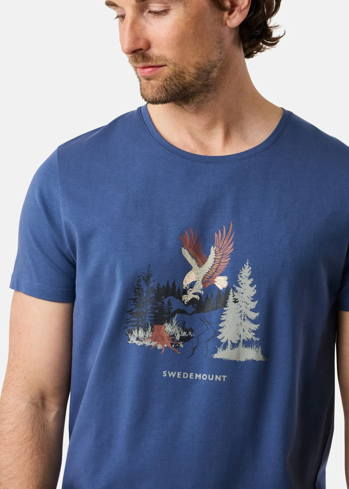 Swedemount Forest Tee Denim Blue Eagle