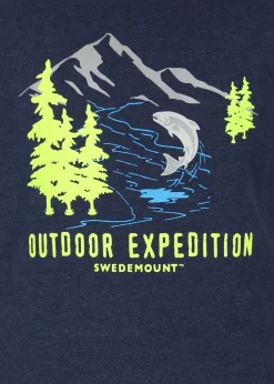 Sale Swedemount Forest Tee JR Navymelange Salmon