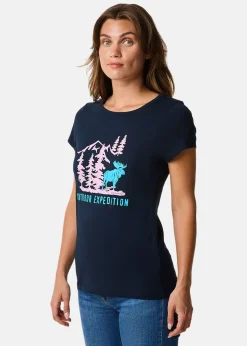 Swedemount Forest Tee W Navy Elk