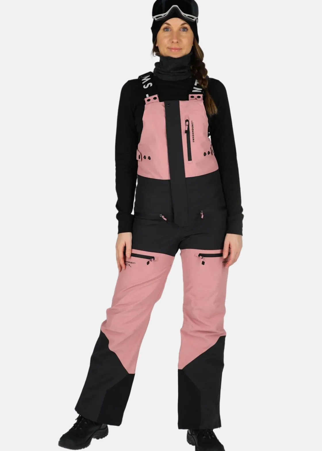 Clearance Swedemount Freeride Bib Pants W Dusty Rose/Charcoal