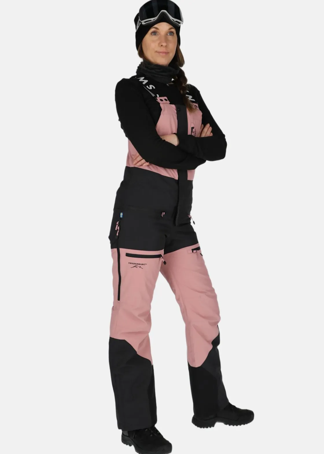 Clearance Swedemount Freeride Bib Pants W Dusty Rose/Charcoal