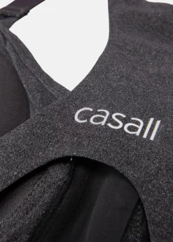 Discount Casall Front Zip Sports Bra Dk grey melange