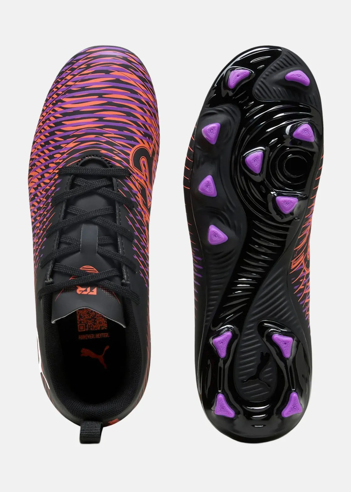 Clearance Puma FUTURE 8 PLAY FG/AG Jr PUMA Black-PUMA White-Glowing Red