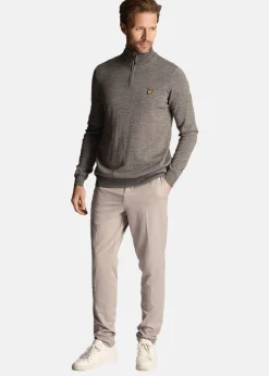 Best Lyle&scott Golf Core 1/4 Zip Merino Mix Mid Grey Marl