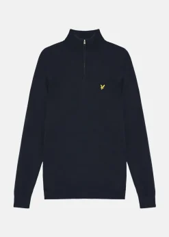 New Lyle&scott Golf Quarter Zip Merino Jumper Dark Navy