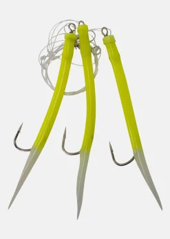 Hot Wiggler Gummi Makk Rigged #8/0 Gul/Lys