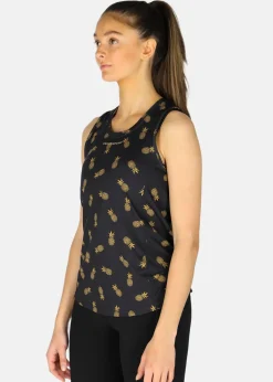 New Swedemount Gym Singlet W Black Golden Pineapple