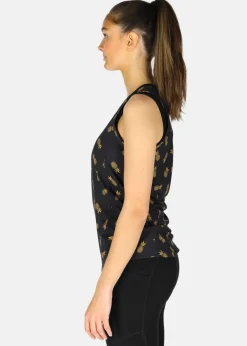 New Swedemount Gym Singlet W Black Golden Pineapple