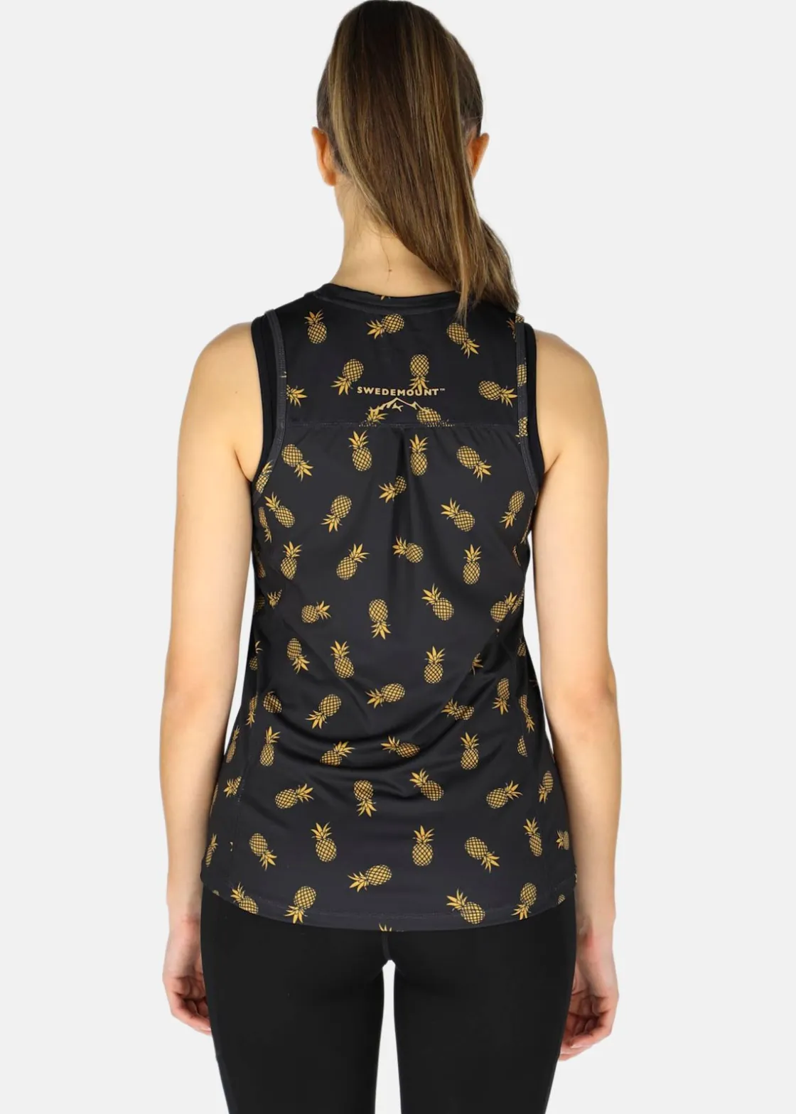New Swedemount Gym Singlet W Black Golden Pineapple