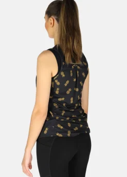 New Swedemount Gym Singlet W Black Golden Pineapple