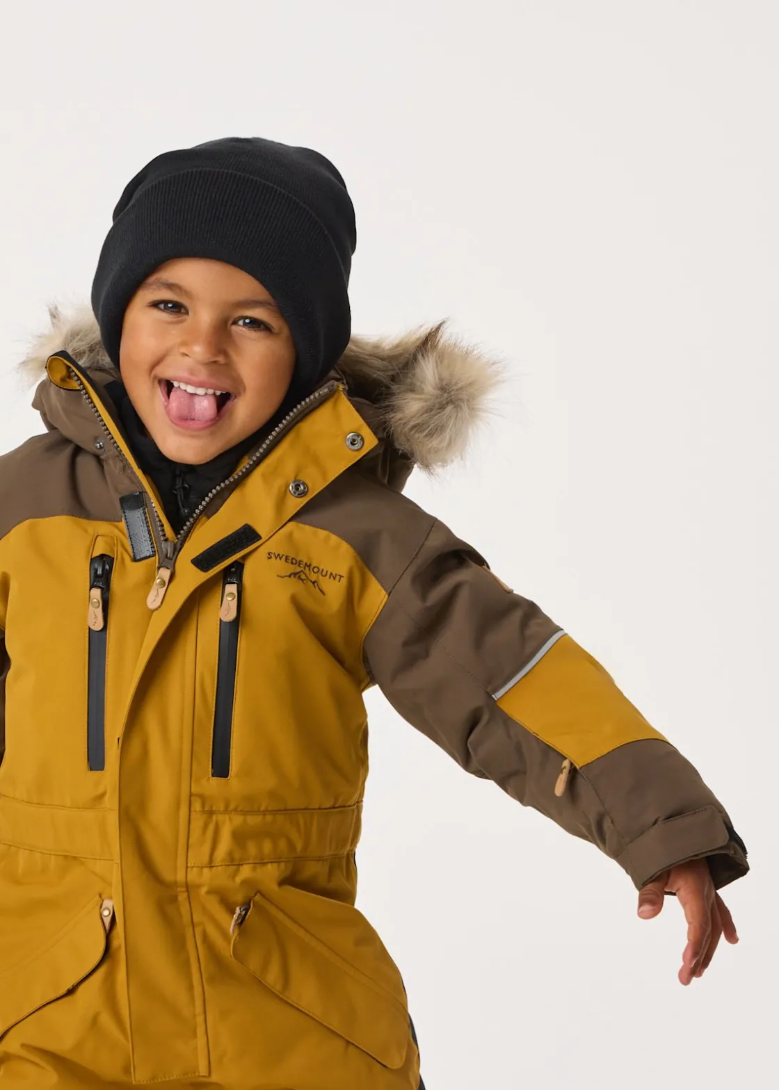 Sale Swedemount Hafjell Winter Overall JR Golden Yellow/Walnut Brown