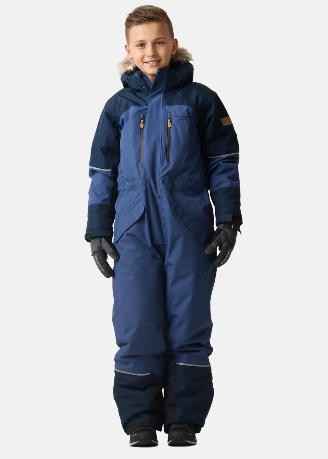 Clearance Swedemount Hafjell Winter Overall JR Navy/Steel Blue
