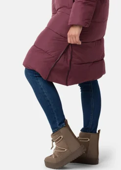 Seaside Hampton Puffy Parka W Dusty Maroon
